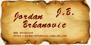 Jordan Brkanović vizit kartica